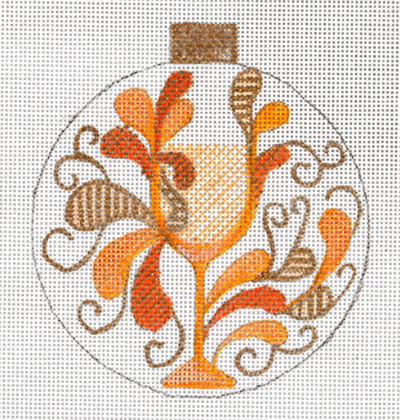 Paisley White Wine Ornament by Sharon G