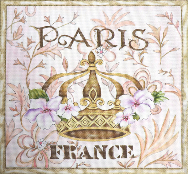 Paris Crown France Hand Painted Canvas by Janice Gaynor