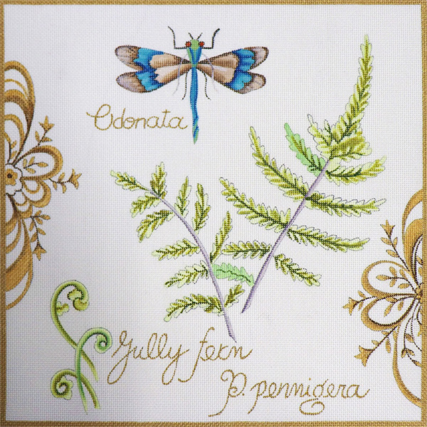 Botanical Dragonfly Hand Painted Canvas by Janice Gaynor
