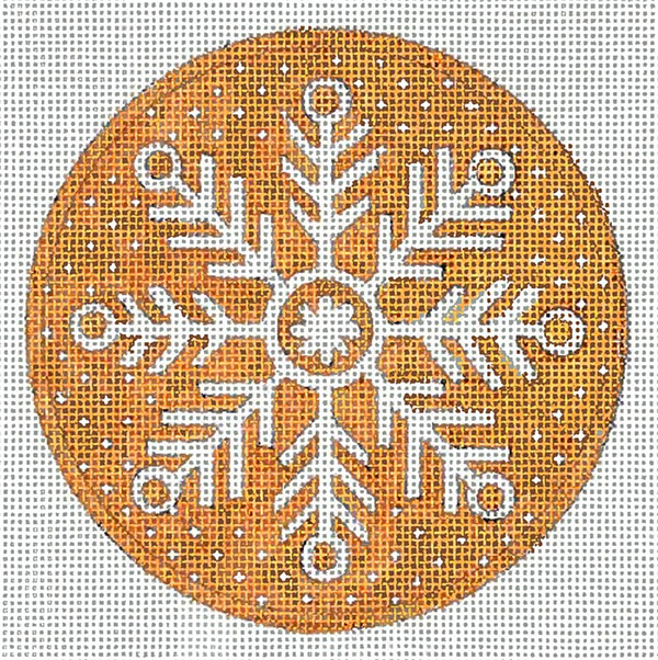 Snowflake 1 Hand Painted Christmas Ornament Canvas by Janice Gaynor