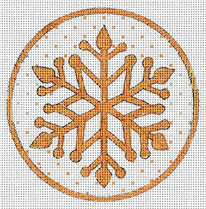 Snowflake 4 Hand Painted Christmas Ornament Canvas by Janice Gaynor