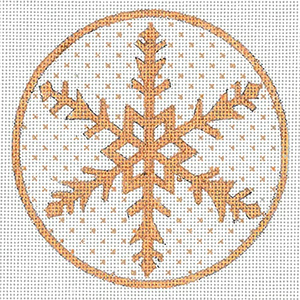 Snowflake 5 Hand Painted Christmas Ornament Canvas by Janice Gaynor
