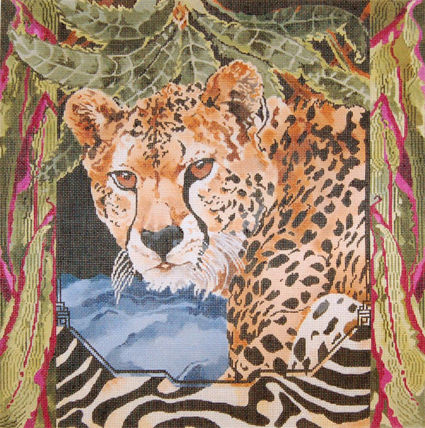 Cheeta - Hand Painted Needlepoint Canvas by Joy Juarez