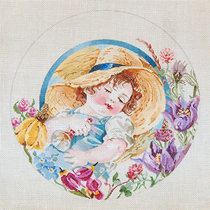 Nursery Rhymes - Little Boy Blue - Hand Painted Needlepoint Canvas by Joy Juarez