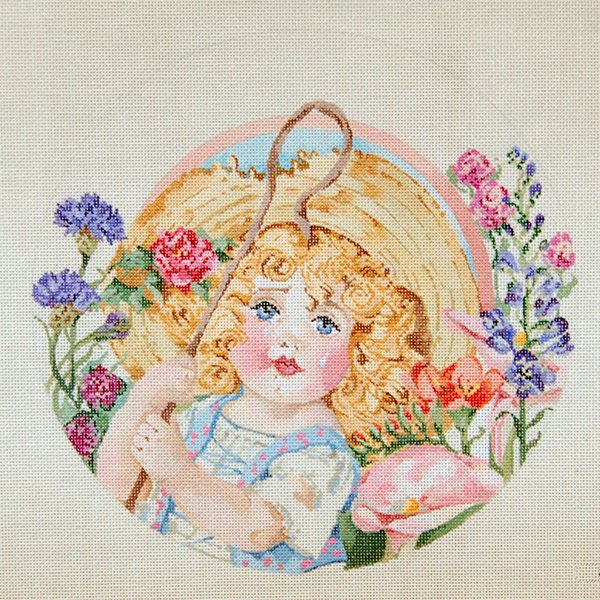 Nursery Rhymes - Little Bo Peep - Hand Painted Needlepoint Canvas by Joy Juarez