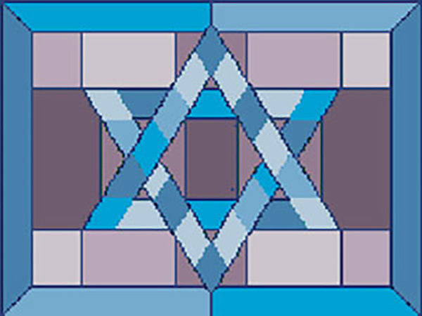 Mosaic Star Blue Needlepoint Tallis Canvas