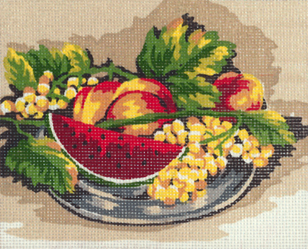 Summer Fruit Plate- Collection d'Art Needlepoint Canvas