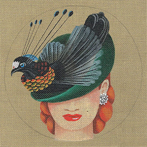 Leigh Designs - Hand-painted Needlepoint Canvases - Bird of Paradise Hats - Bewitching