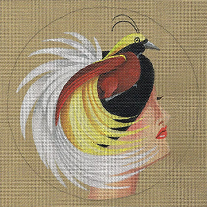 Leigh Designs - Hand-painted Needlepoint Canvases - Bird of Paradise Hats - Glamorous