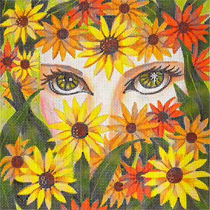 Leigh Designs - Hand-painted Needlepoint Canvases - Peek-a-Boos - Susan