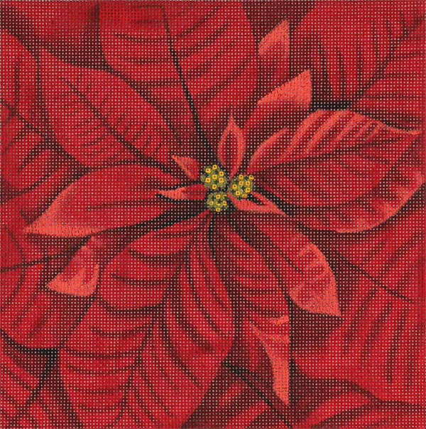 Leigh Designs - Hand-painted Needlepoint Canvases - Bouquet -Poinsettia