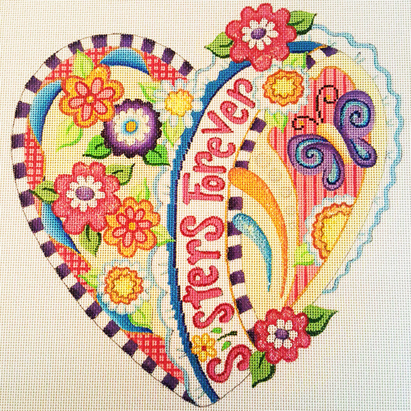 Sisters Forever Hand-painted Needlepoint Canvas