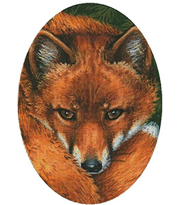 Liz Goodrick-Dillon Hand Painted Needlepoint - Red Fox Face