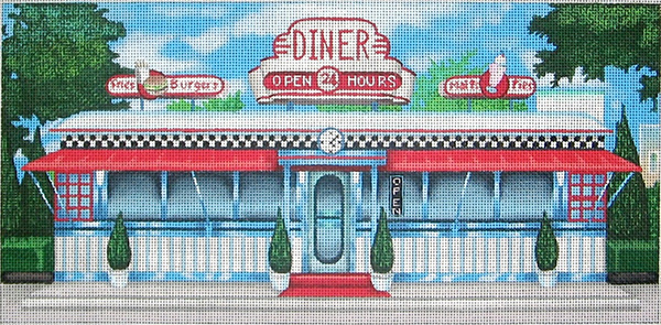 Liz Goodrick-Dillon Hand Painted Needlepoint - Diner