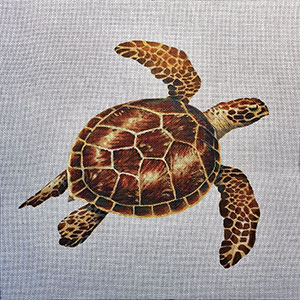 Liz Goodrick-Dillon Hand Painted Needlepoint - Sea Turtle