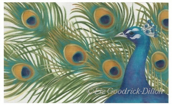 Liz Goodrick-Dillon Hand Painted Needlepoint - Peacock Canvas