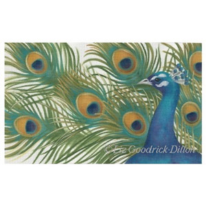 Liz Goodrick-Dillon Hand Painted Needlepoint - Peacock Canvas
