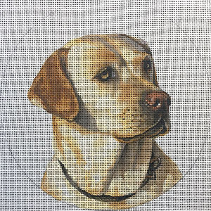 Liz Goodrick-Dillon Hand Painted Needlepoint - Yellow Lab