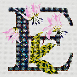 E-Erythronium hand-painted canvas from Lee's Needle Arts