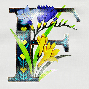 F-Freesia hand-painted canvas from Lee's Needle Arts