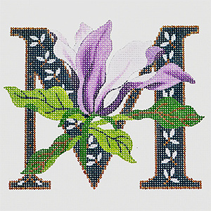 M-Magnolia hand-painted canvas from Lee's Needle Arts