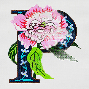 P-Peony hand-painted canvas from Lee's Needle Arts