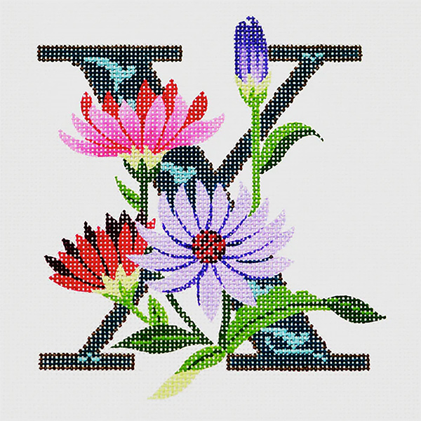 X-Xeranthemum hand-painted canvas from Lee's Needle Arts
