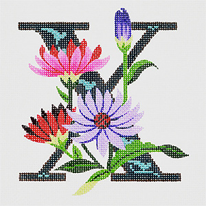 X-Xeranthemum hand-painted canvas from Lee's Needle Arts