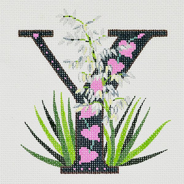 Y-Yucca hand-painted canvas from Lee's Needle Arts