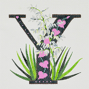 Y-Yucca hand-painted canvas from Lee's Needle Arts