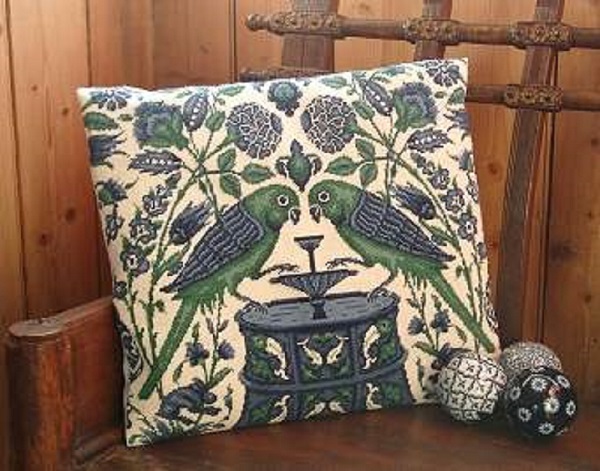 Parrots at a Fountain Tapestry Kit
