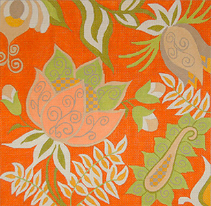 Passion for Orange - Hand Painted Needlepoint Canvas by Machelle Somerville