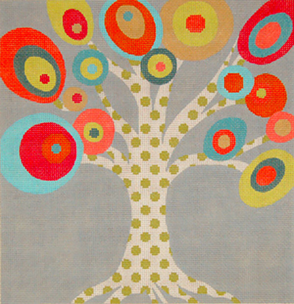 Tree of Inspiration - Hand Painted Needlepoint Canvas by Machelle Somerville