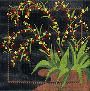 Midnight Berries - Hand Painted Needlepoint Canvas by Machelle Somerville