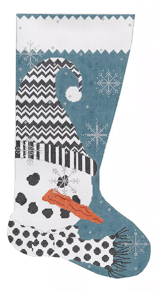 Let It Snow - Hand Painted Needlepoint Stocking Canvas by Machelle Somerville