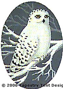 Snow Owl Hand-Painted Needlepoint Canvas