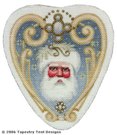 Golden Santa Ornament Hand-Painted Needlepoint Canvas