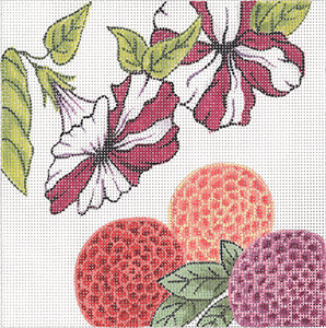 Petunia Mini - Hand Painted Needlepoint Canvas from Trubey Designs