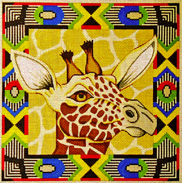 Giraffe with Border - Hand Painted Design from Trubey Designs
