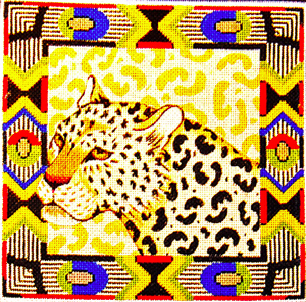 Leopard with Border - Hand Painted Design from Trubey Designs