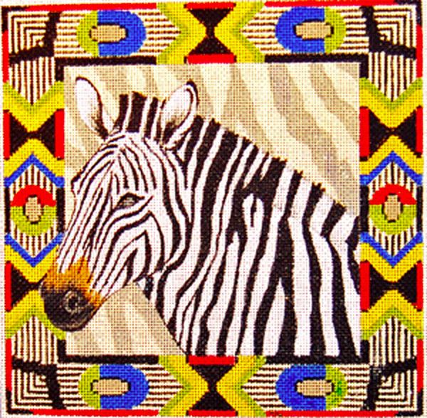 Zebra with Border - Hand Painted Design from Trubey Designs