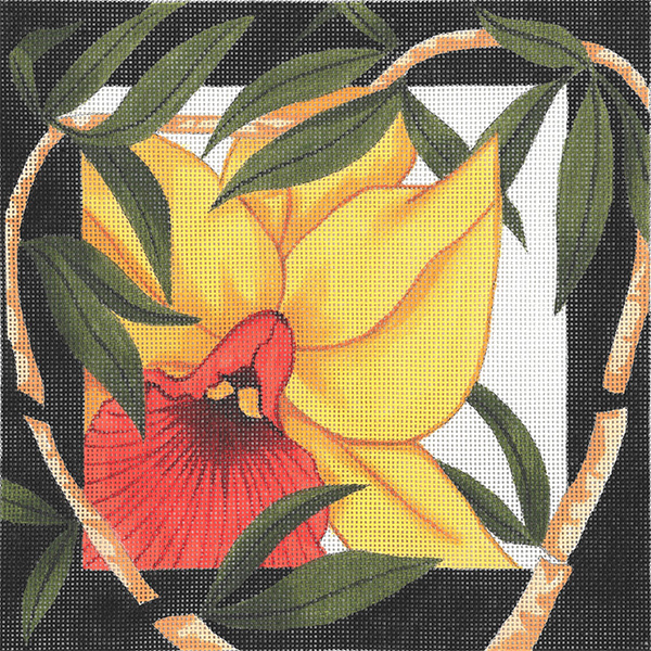 Orchid/Bamboo - Hand Painted Design from Trubey Designs