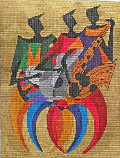 Jazz Players Band Trio hand painted canvas from Prince Duncan Williams