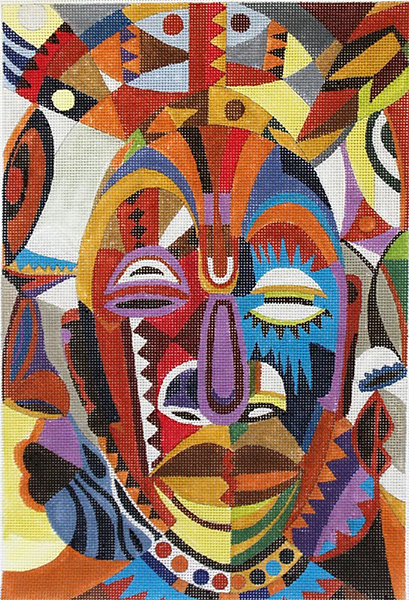 Ethnic Gallery: Mask hand painted canvas from Prince Duncan Williams