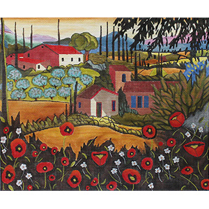 Dreaming of Tuscany Hand Painted Needlepoint Canvas by Louise Marion