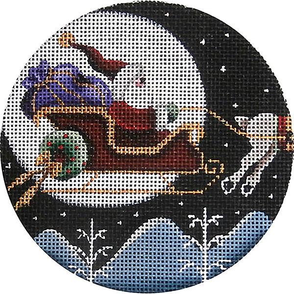 Moon Lite Sky Hand Painted Christmas Ornament Canvas from Rebecca Wood