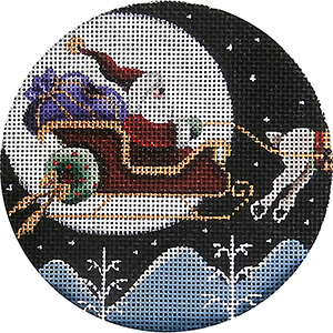 Moon Lite Sky Hand Painted Christmas Ornament Canvas from Rebecca Wood