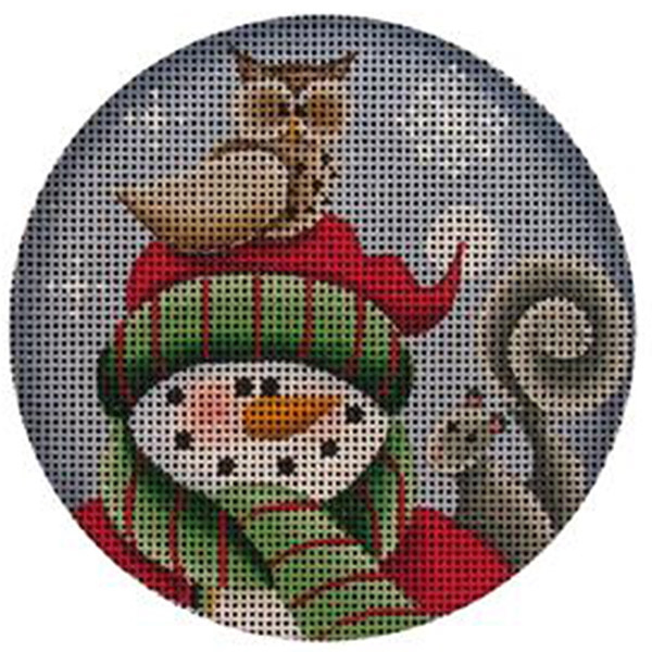 Hootie Snowman Hand Painted Christmas Ornament Canvas from Rebecca Wood