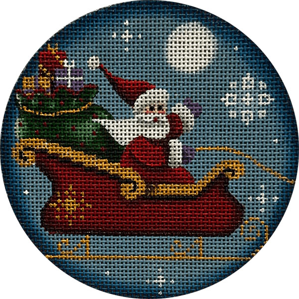 Good Night Hand Painted Christmas Ornament Canvas from Rebecca Wood