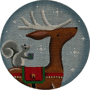 Woodland Present Hand Painted Christmas Ornament Canvas from Rebecca Wood